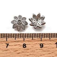 Колпачки для бусин из прозрачного кубического циркония из латуни&nbsp;KK-Z126-24P