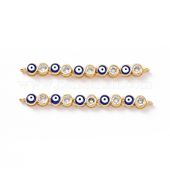 Плоские круглые подвески с латунным узором «сглаз» и прозрачным кубическим цирконием&nbsp;KK-G435-44G-01