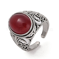 Овальное кольцо на палец из смолы RJEW-B107-06AS-01