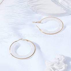 1 пара серег-колец из нержавеющей стали 304 для женщин&nbsp;EJEW-LP0011-06A