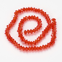 Граненые двухконусные прозрачные стеклянные бусины&nbsp;GLAA-J082-A16