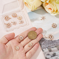 12 шт. 4 стиля латунные подвески с микропаве и кубическим цирконием&nbsp;KK-FH0007-51