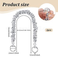 Ручки для сумок из цинкового сплава с витыми кольцами и цепочкой&nbsp;FIND-WH0436-47P