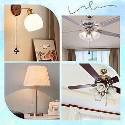 2 комплект двухцветных удлинителей цепи для потолочного вентилятора из сплава&nbsp;FIND-CP0001-81