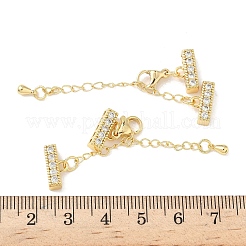 Удлинитель цепи из прозрачного кубического циркония из латуни с микропаве&nbsp;LS-KK-G536-16G