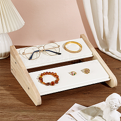 2-слойный бамбуковый органайзер для ожерелий с наклонной спинкой&nbsp;NDIS-WH0010-31