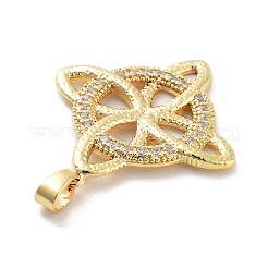 Покрытие стойки латунь микропаве прозрачные подвески из кубического циркония&nbsp;KK-C063-09B-G