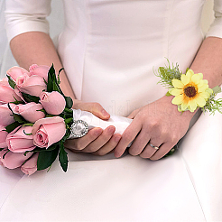 4 шт. тканевые корсажи с имитацией подсолнуха&nbsp;AJEW-CP0008-43