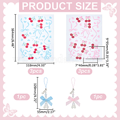 2 шт. 2-цветные ремешки для мобильного телефона из полиэстера&nbsp;AJEW-WR0002-95