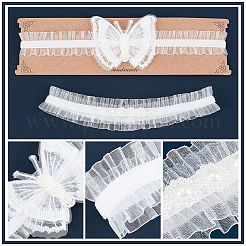 Кружевные эластичные подвязки для невесты из полиэстера&nbsp;DIY-WH0308-148A