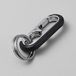 Овальные застежки для брелоков из сплава с двойными кольцами&nbsp;FIND-YWC0011-02A