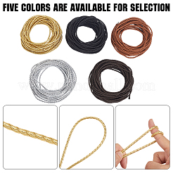 10 м круглый шнур из искусственной кожи с плетением&nbsp;WL-GF0001-32C-02