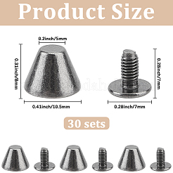 30 шт. конические заклепки из сплава&nbsp;FIND-GF0008-58B