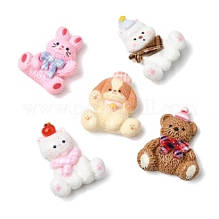 Кабошоны из непрозрачной смолы на тему животных&nbsp;RESI-Z049-02