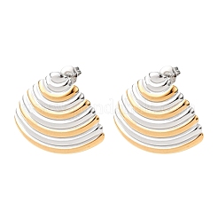 Серьги-гвоздики в форме двухцветной ракушки из нержавеющей стали 304.&nbsp;LS-EJEW-H176-01GP