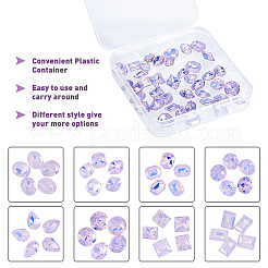 40 шт. 8 стиля стеклянных кабошонов со стразами k9&nbsp;MRMJ-DC0001-02