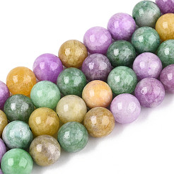 Нити окрашенных натуральных кварцевых бусин&nbsp;G-T139-10mm-94