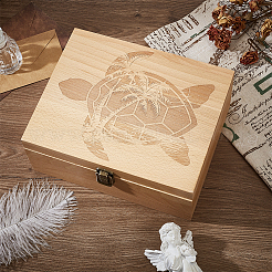 Прямоугольные деревянные коробки на память с крышками&nbsp;CON-WH0101-014