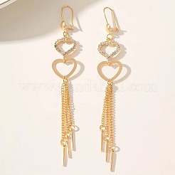 Элегантные латунные серьги-кольца в форме сердца в европейском стиле с кисточками&nbsp;UN2396