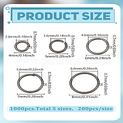 1000шт 5 стиля железные открытые прыжковые кольца&nbsp;IFIN-LP0001-39