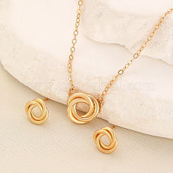 Комплекты из ожерелий с подвесками в виде узелков из сплава и серег-гвоздиков для женщин&nbsp;FS-WGB889B-03