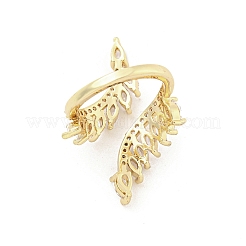 Латунные микро проложить манжеты кольца кубического циркония&nbsp;RJEW-I103-077G