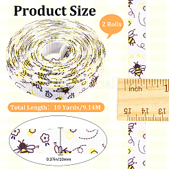 Полиэстеровые ленты с принтом пчел&nbsp;SRIB-WH20020-018B
