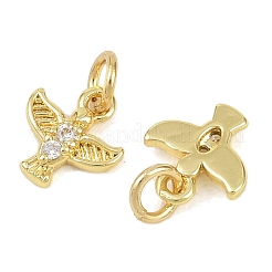 Латунные микропаве прозрачные кубические циркониевые подвески&nbsp;KK-D218-24G-02