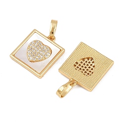 Латунные микропаве прозрачные подвески с фианитом&nbsp;KK-C109-07B-G
