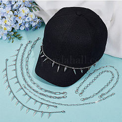 8 шт. 8 стиля панк-стиль цепей Rolo из нержавеющей стали 304 и сплава колпачковых цепей&nbsp;HJEW-SC0002-43