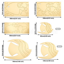 3 комплект 3 акриловых зеркальных настенных наклеек в виде рыб&nbsp;DIY-CF0001-02A