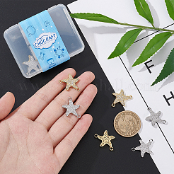 8 шт. 2-цветные латунные микро-прозрачные кубические циркониевые звенья-соединители&nbsp;KK-CA0003-08