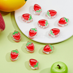 35шт прозрачные эмалевые акриловые бусины&nbsp;TACR-DC0001-10