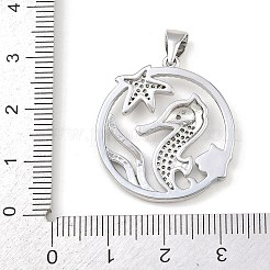 Подвески из морской латуни с микропаве из кубических цирконий&nbsp;LS-KK-K411-04B-P