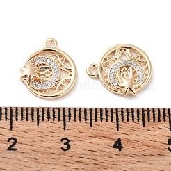 Латунные микропаве прозрачные кубические циркониевые подвески&nbsp;KK-F871-44G