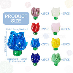 16шт 8 цвета бусины лэмпворк ручной работы&nbsp;LAMP-TA0001-33