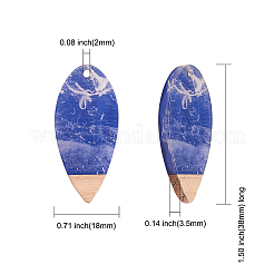 16шт 4 цвета непрозрачной смолы и подвески из орехового дерева&nbsp;RESI-CJ0001-208