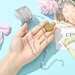 Цепочки в форме сердца из латуни с имитацией жемчуга длиной 2.5 м&nbsp;CH-CJ0001-08