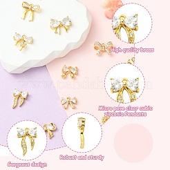 10 шт. 10 стиля латунные подвески с микропаве и кубическим цирконием&nbsp;KK-CJ0003-70