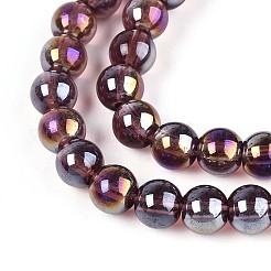 Гальванизируйте прозрачное стекло бисер нитей&nbsp;GLAA-T032-T6mm-AB19