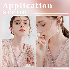 6 пара овальных серег-гвоздиков из латуни с микропаве из прозрачных кубических цирконий двух цветов&nbsp;KK-BBC0007-30