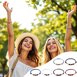 12шт 6 цвета полиэстеровый шнур плетеные браслеты женские&nbsp;BJEW-TA0001-23