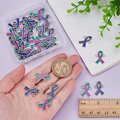 40 шт. 2 цвета двухцветный сплав эмаль лента осведомленности соединения соединительные подвески&nbsp;ENAM-WR0001-16