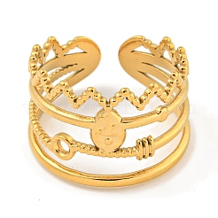 Открытое манжетное кольцо из нержавеющей стали 304 с ионным покрытием (IP)&nbsp;RJEW-A043-02G