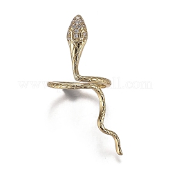 Латунные кольца из манжеты с прозрачным цирконием&nbsp;RJEW-I074-06