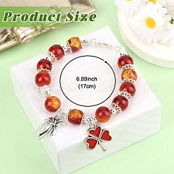 Браслеты с подвесками в виде клевера&nbsp;BJEW-YW00008