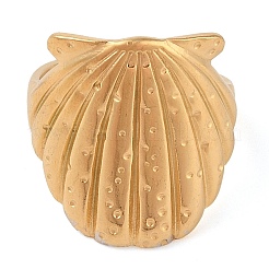 Ионное покрытие (ip) 304 нержавеющая сталь форма оболочки открытые манжеты кольца для женщин&nbsp;LS-RJEW-Z057-01G