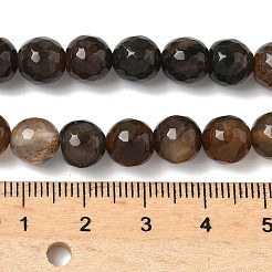 Окрашенные естественный агат граненый бисер пряди круглые&nbsp;G-E320E-8mm-14