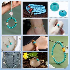 40 шт. 2 стиля синтетических бирюзовых европейских бусин&nbsp;G-PH0002-56