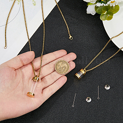 Подвеска в виде прозрачной стеклянной бутылки желаний&nbsp;NJEW-HS0001-01G